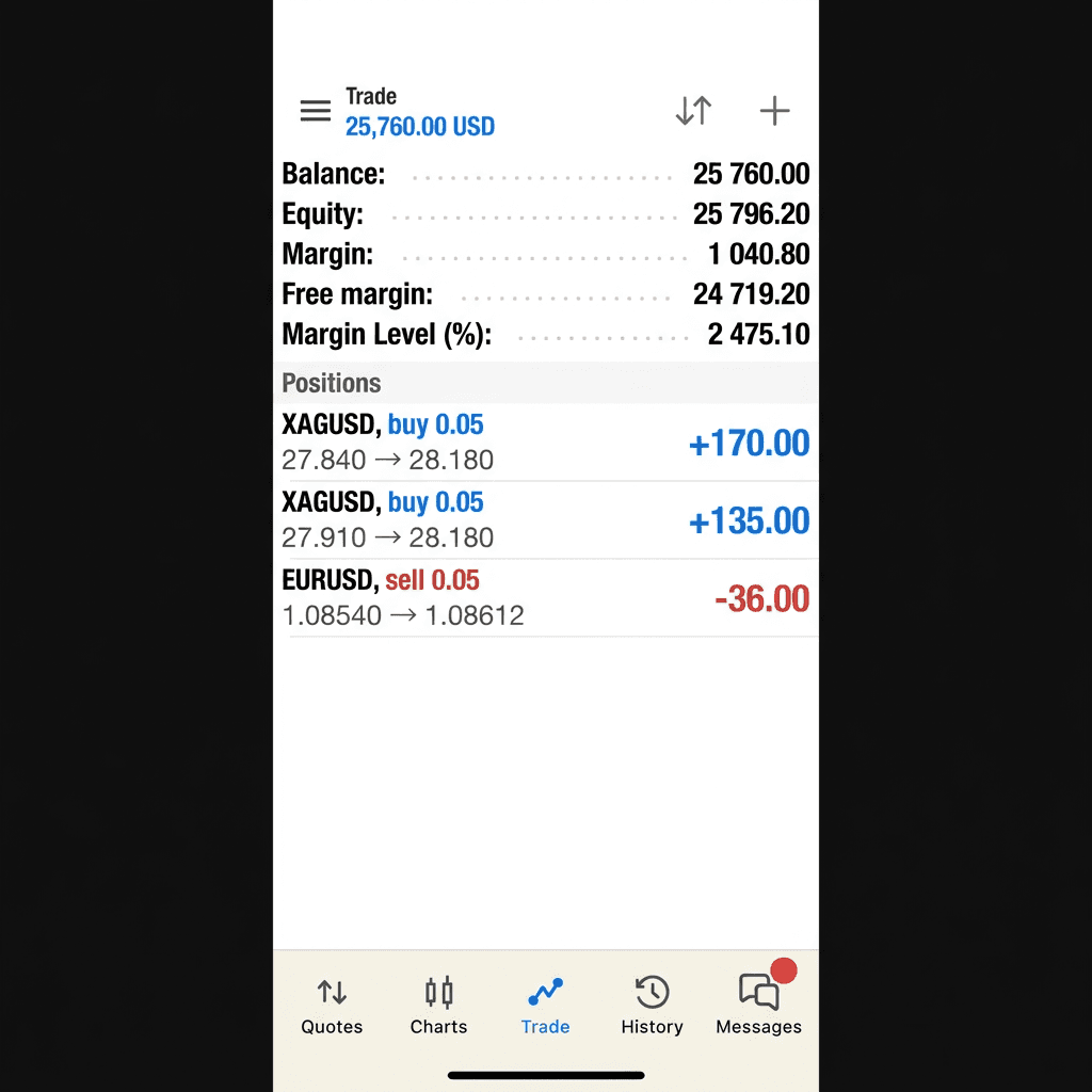 MT5 trading account screenshot for Priya S.