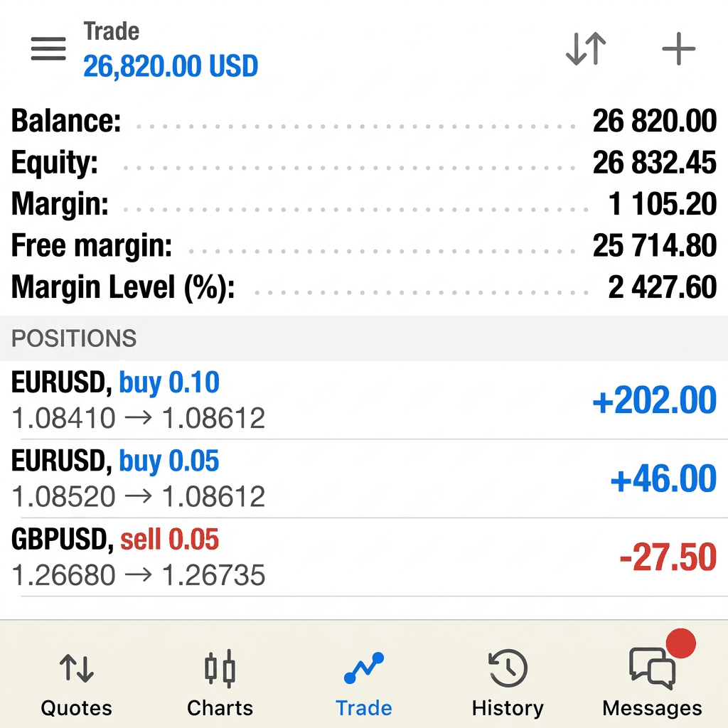 MT5 trading account screenshot for Sophia W.